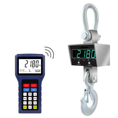 10t Industrial Handheld Remote Large LED Stainless Steel Crane Scale Hook Hanging Weighing Scale