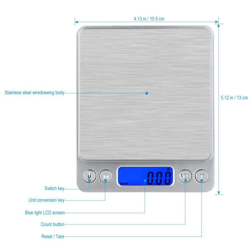 500g 0.01g Digital Mini Pocket Jewelry Scale with Back-Lit LCD
