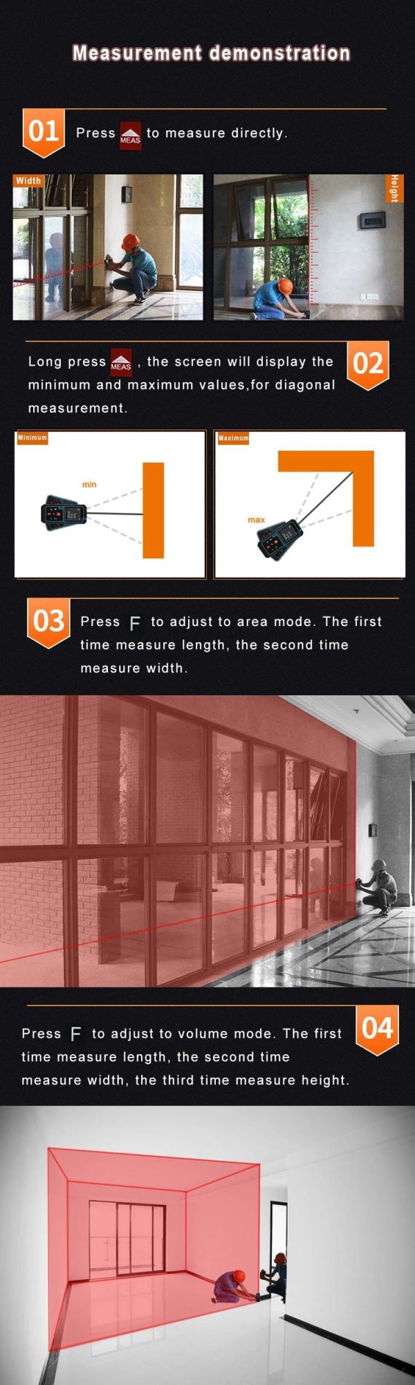 New 40m Handhold Laser Distance Measure Instrument