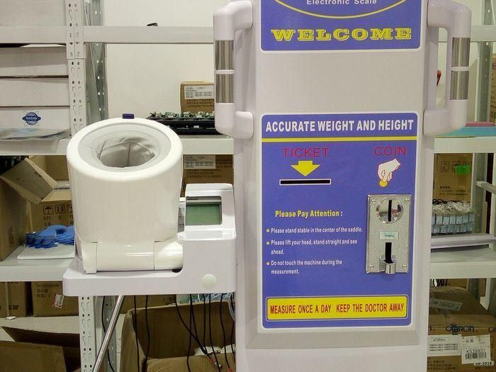 Ultrasonic Digital Coin/Paper Body Height Weight Fat Scale Machine Msluw02