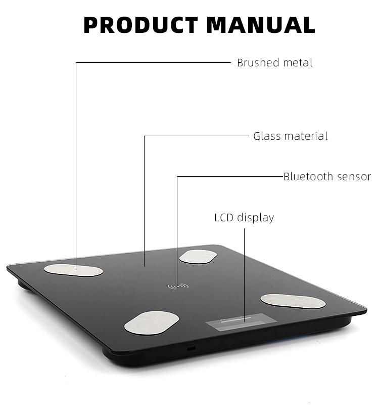 180kg Tempering Glass Bluetooth Bathroom Scale Digital BMI Body Scale