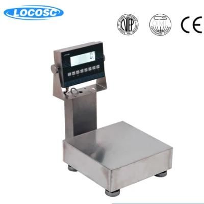 100kg 150kg RS232 RS485 Waterproof Stainless Steel Electronic Weighing Bench Scale