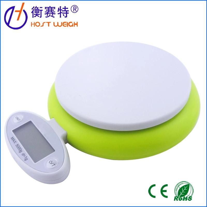 5kg/1g Green Digital Food Scale Kitchen Scale with Bowl