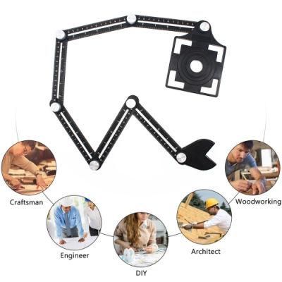 Grt5006 Six-Sided Woodworking Ruler with Adjustable Tile Hole Locator