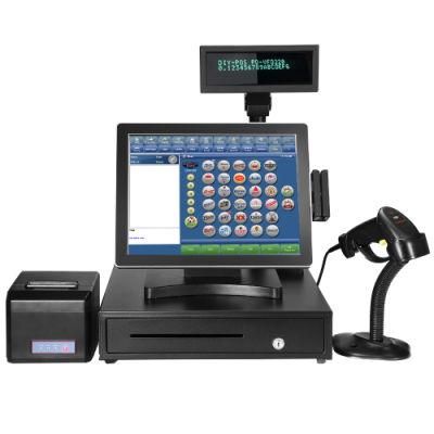 15 Inch Cashier System Retail Point of Sale Equipment Terminal POS for Hotel, Supermarket, Restaurant