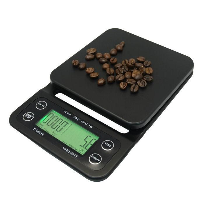 Portable 3kg/0.1g High Precision LCD Drip Coffee Scale with Timer