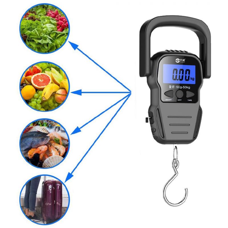 50kg Multifunctional LCD Display Electronic Hanging Weighing Luggage Scale Digital for Travel