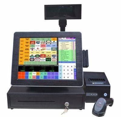 Cash POS Touch Screen 15inch Cheap POS System with Cashier Box