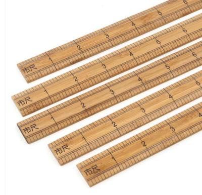 Good Quality Bamboo Ruler Inch Tailor&prime;s Ruler Measure Clothing Ruler Cloth Piece Straight Ruler Market Inch 1 Meter 1 Foot