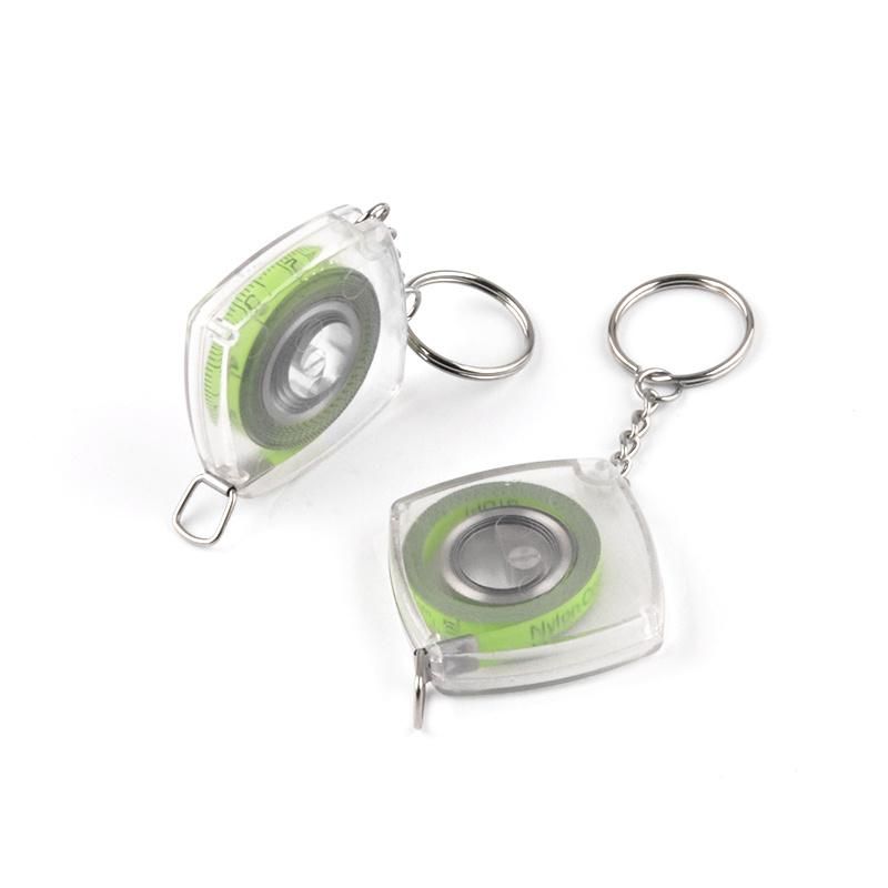 Transparent Plastic Shell with Keychain Functional Mini Retractable Measuring Tape Keychain