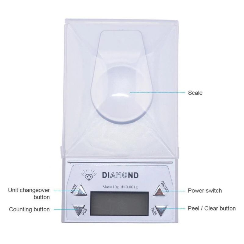 10g/0.001g High Precision Digital Jewelry Scales for Weighting Gold Pearl Diamond