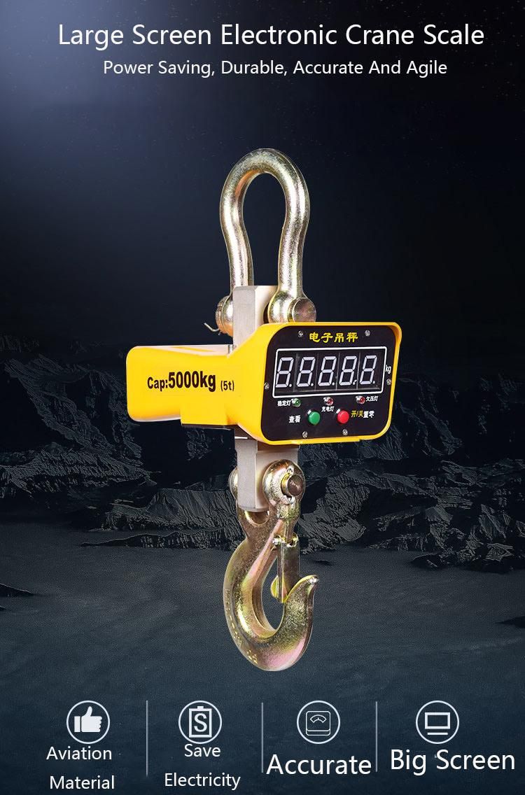 China Factory Supply Directly Digital Crane Scale Electronic Hanging Scale with LED