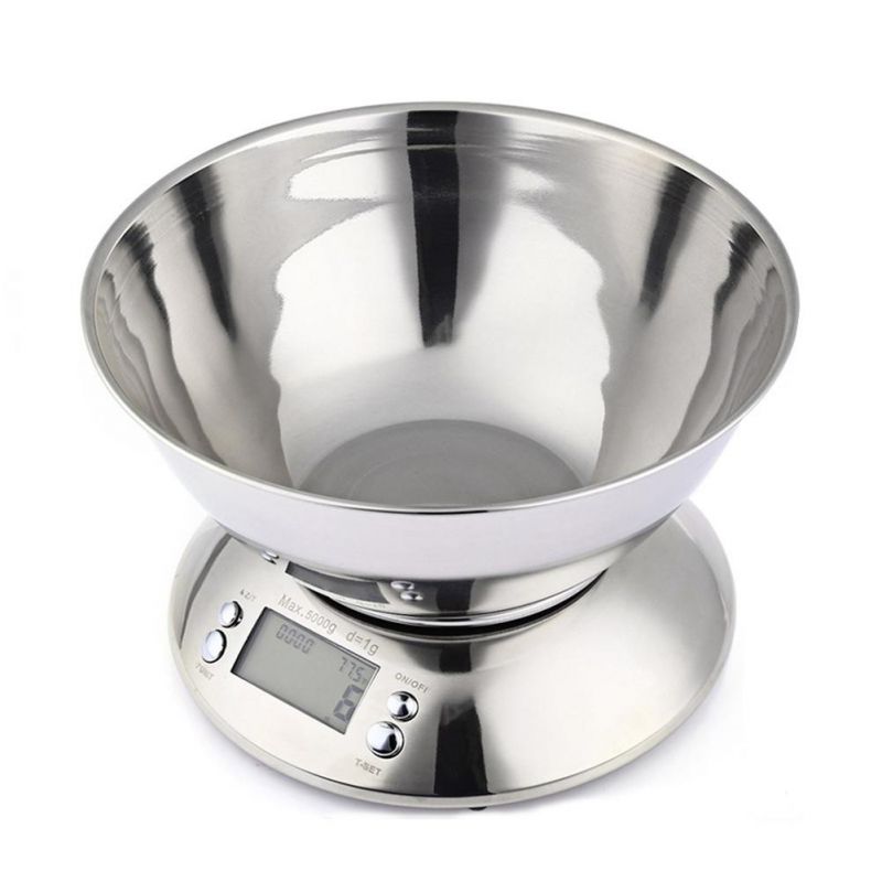 5kg Portable Electronic Digital Stainless Bowl Food Kitchen Scale