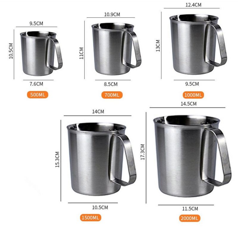 Stainless Steel Milk Water Measuring Mug Jug