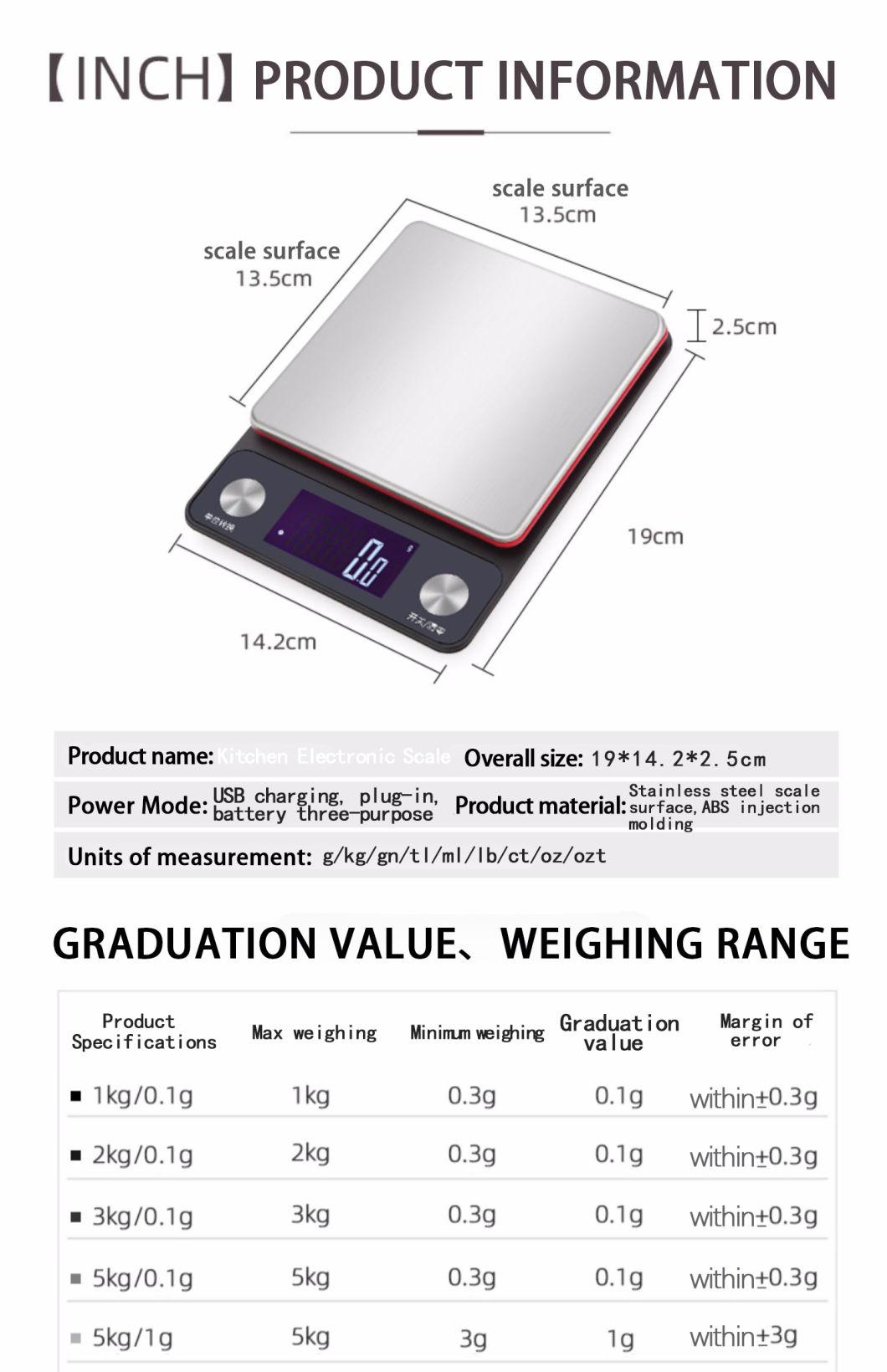 Stainless Steel Countertop Electronic Kitchen Food Scale