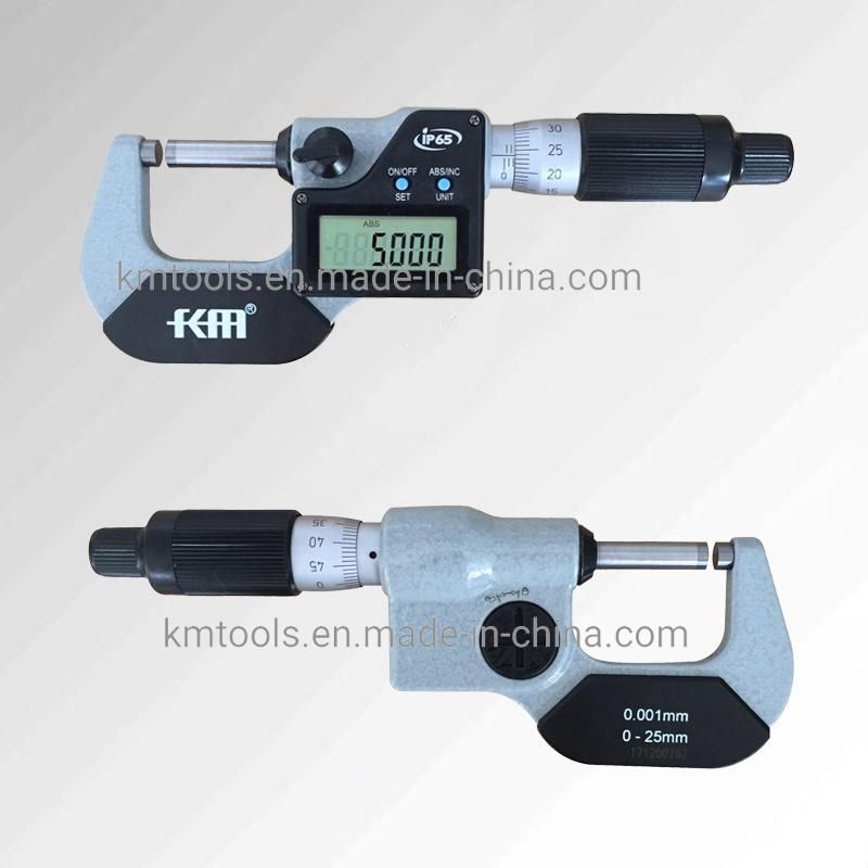 IP65 Protection Degree 0-25mm Electronic Digital Display Outside Micrometer