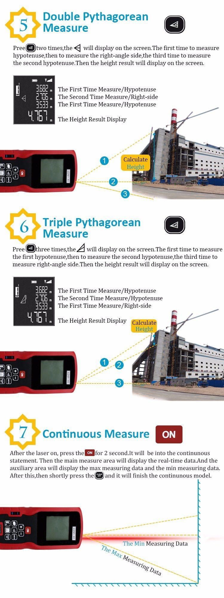 80m Portable Length Distance Meter Laser Rangefinder
