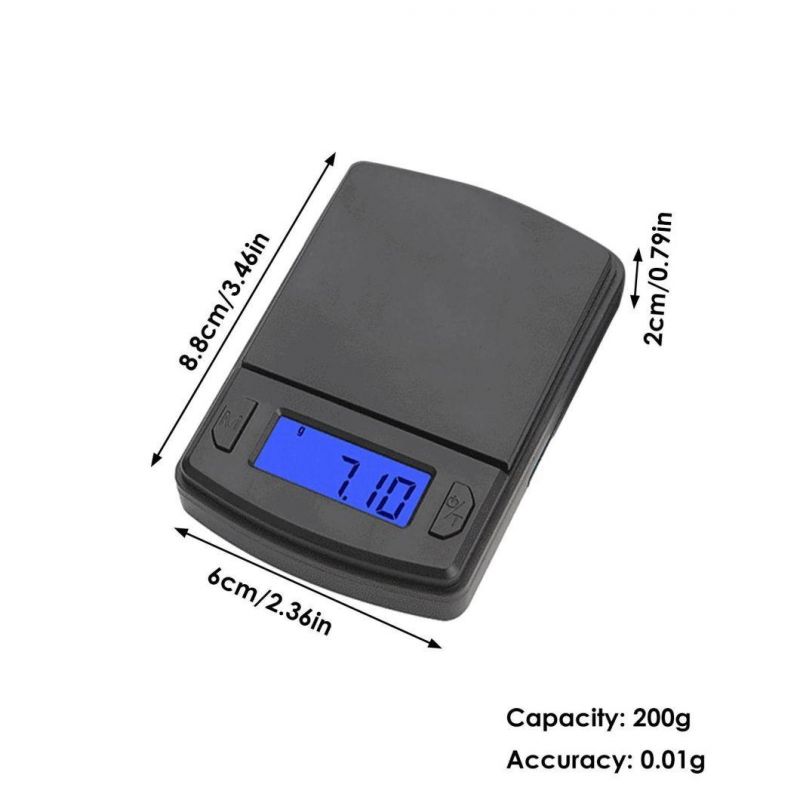 Super Mini 100g-200g/0.01g High Precision Digital Jewelry Gold Balance Weight Gram LCD Pocket Scale Electronic Scales