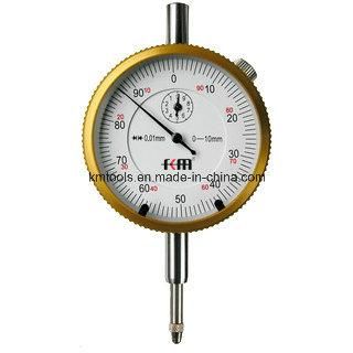 0-10mm High Quality Precision Dial Indicator with Golden Bezel