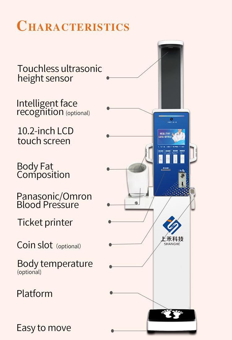Height Weight Blood Pressure Machine Body Composition Analyzer Machine
