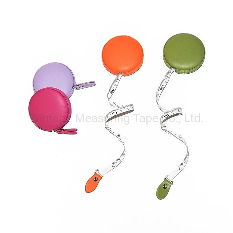 High Quality Colorful Mini artificial Leather Wrap Measuring Tape