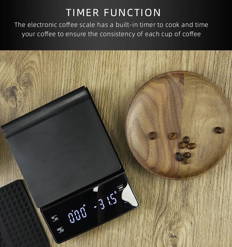 3kg/0.1g Coffee Scale LED Display Touch Screen Food Scale