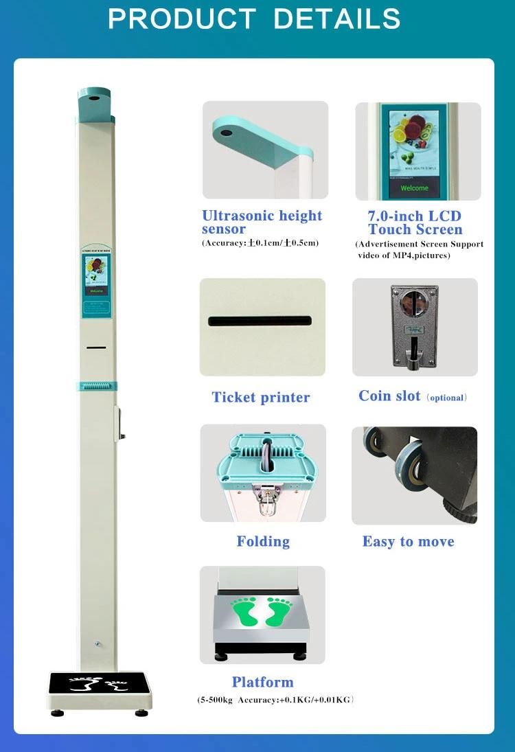 Coin Operated Height and Weight Machine with LCD Screen