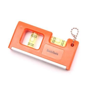 Wholesale Large Amount Cheap Mini Magnetic 90 + 180 Degree Pockets Spirit Levels with Keychain