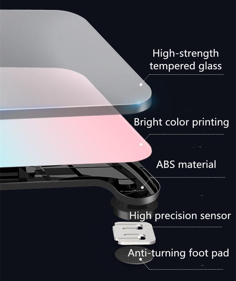 Hot Sales Scale Body Fat Scale with R30 High Tempered Glass Platform LED Hidden Screen Displays Compliant for CE, RoHS