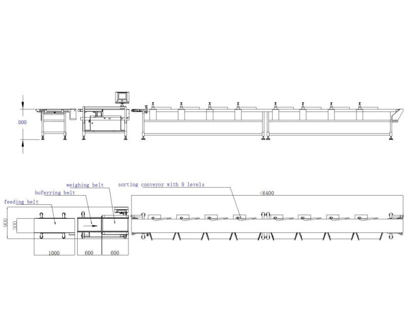Chicken and Meat Weight Classifier Machine for Meat Processing Line