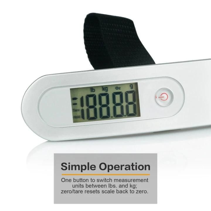 Portable 50kg LCD Electronic Hanging Pocket Scale with Data Hold