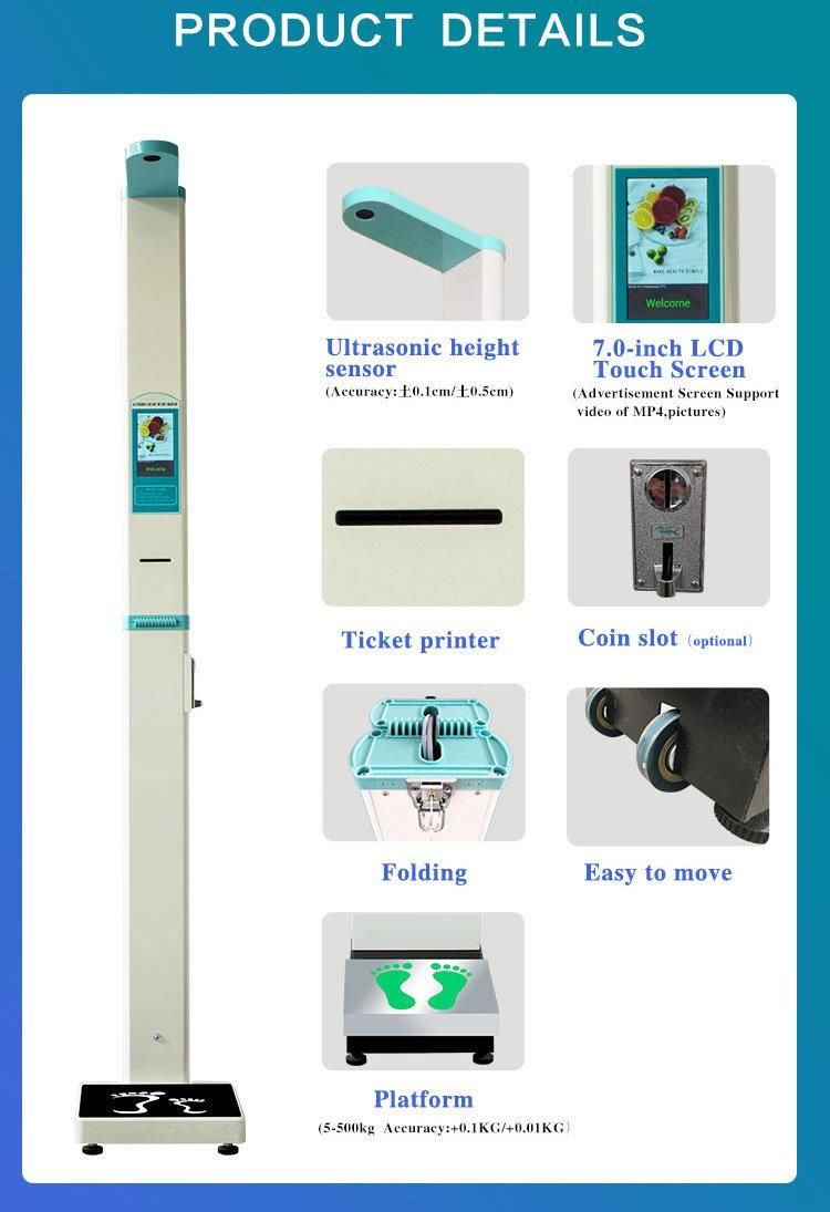 Body Analysis Machine Body Fat Height Weight Scales