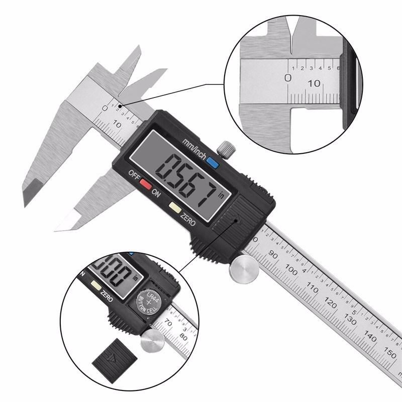 High Quality Popular Inch Metric 6" 150mm Digital Caliper 75/100/150/200/300mm