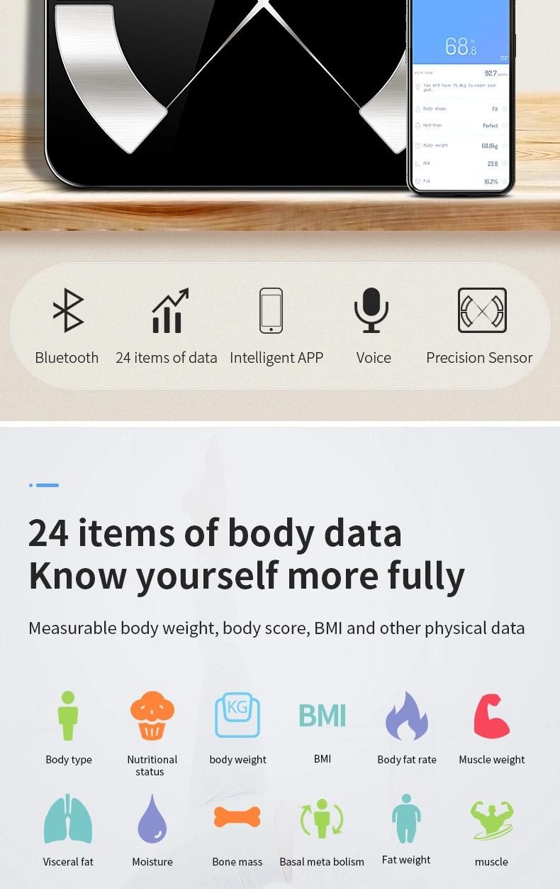 Personal 200kg 440lb Smart Bathroom Digital Weigh Electronic Balance Weighing Bluetooth Body Fat Scales