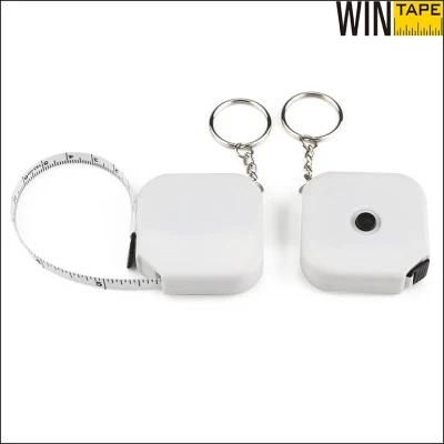 Logo Promotional Key Chain Mini Suqare Retractable Measuring Tape