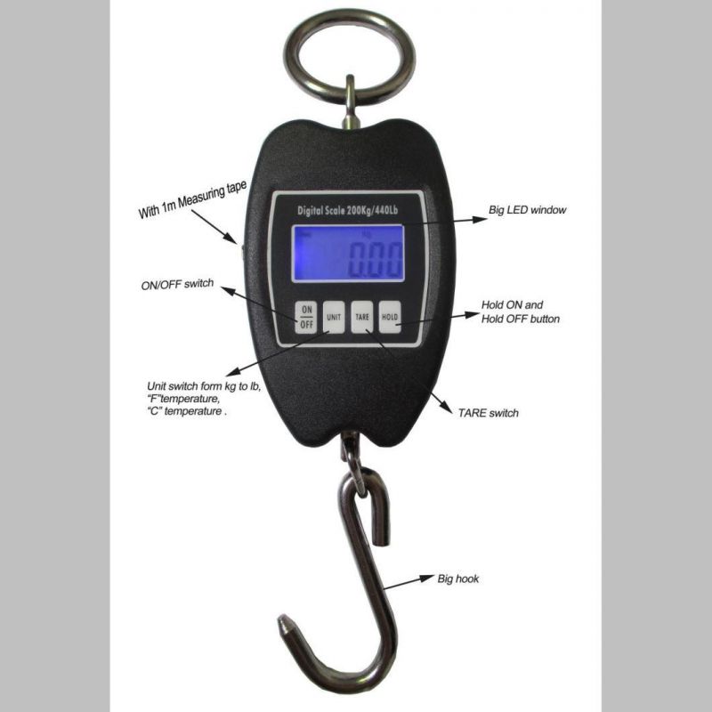 200kg Big Capacity Durable Digital Hanging Scale for Hunting Game