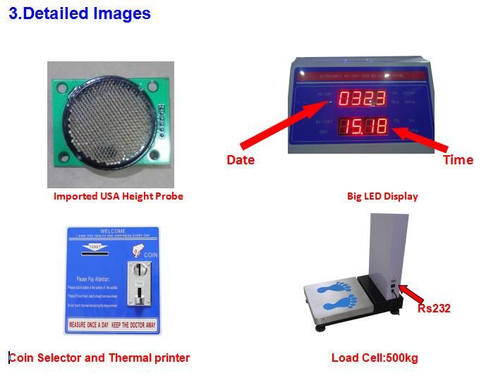 Coin Operated Height Weight Scale with BMI Analysis