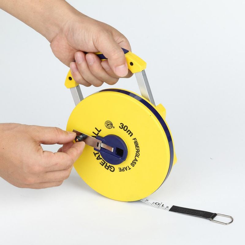 30m/50m Round ABS Case with Aluminum Handle Fiber Measuring Tape