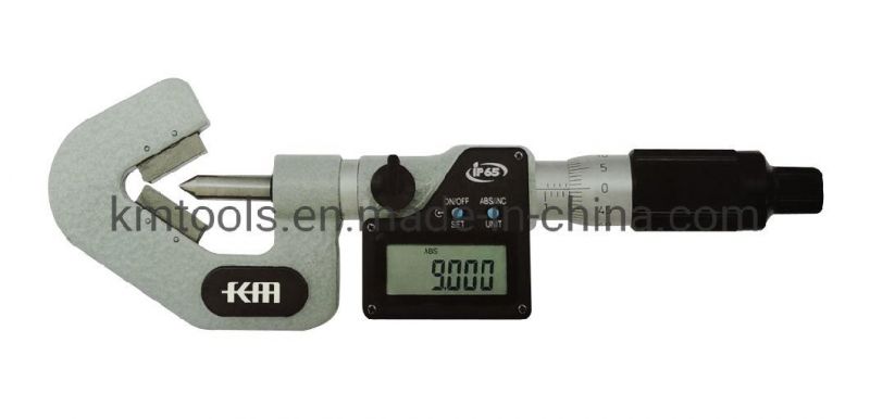 1-15mm Electronic Digital Display V-Anvil Micrometer with 3 Flutes
