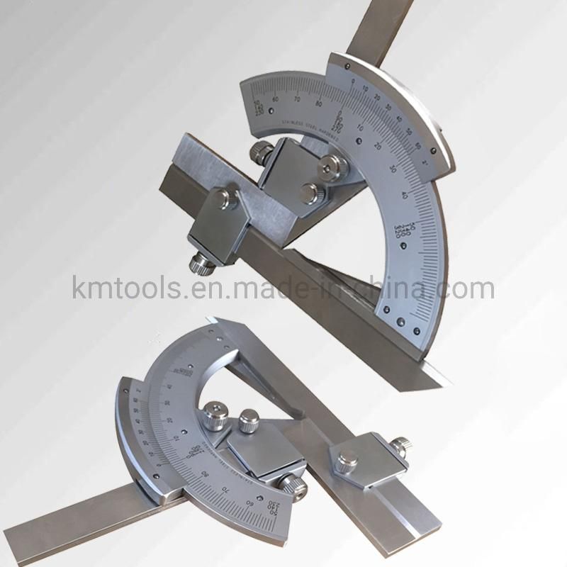 Precision Stainless Steel Folding Metal Positioning Angle Protractor for 0-320 Degree