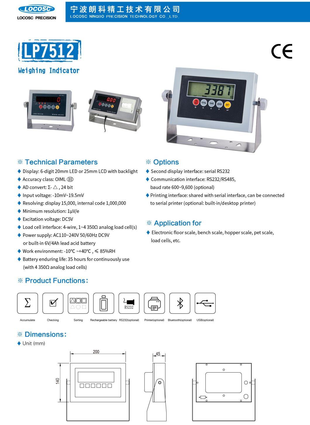 OIML High Accuracy Digital Platform Weighing Scale Indicator
