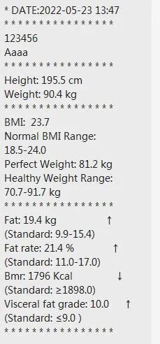 Weight and Height Scale Body Composition and Fat Analyzer