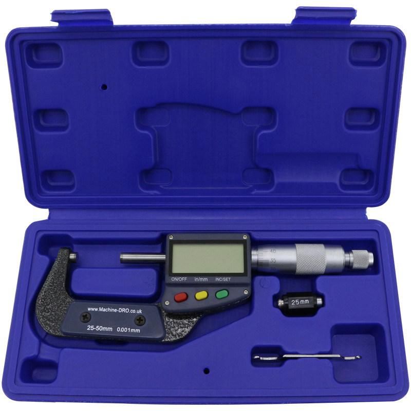 25-50mm (1-2 inch) External/Outside Digital Micrometer with Large Display