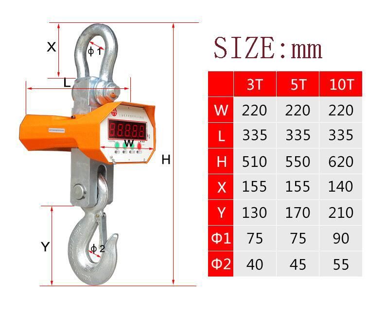 Industrial Use Crane Scale 1mt/3mt/5mt/10mt 3 Years Guarantee