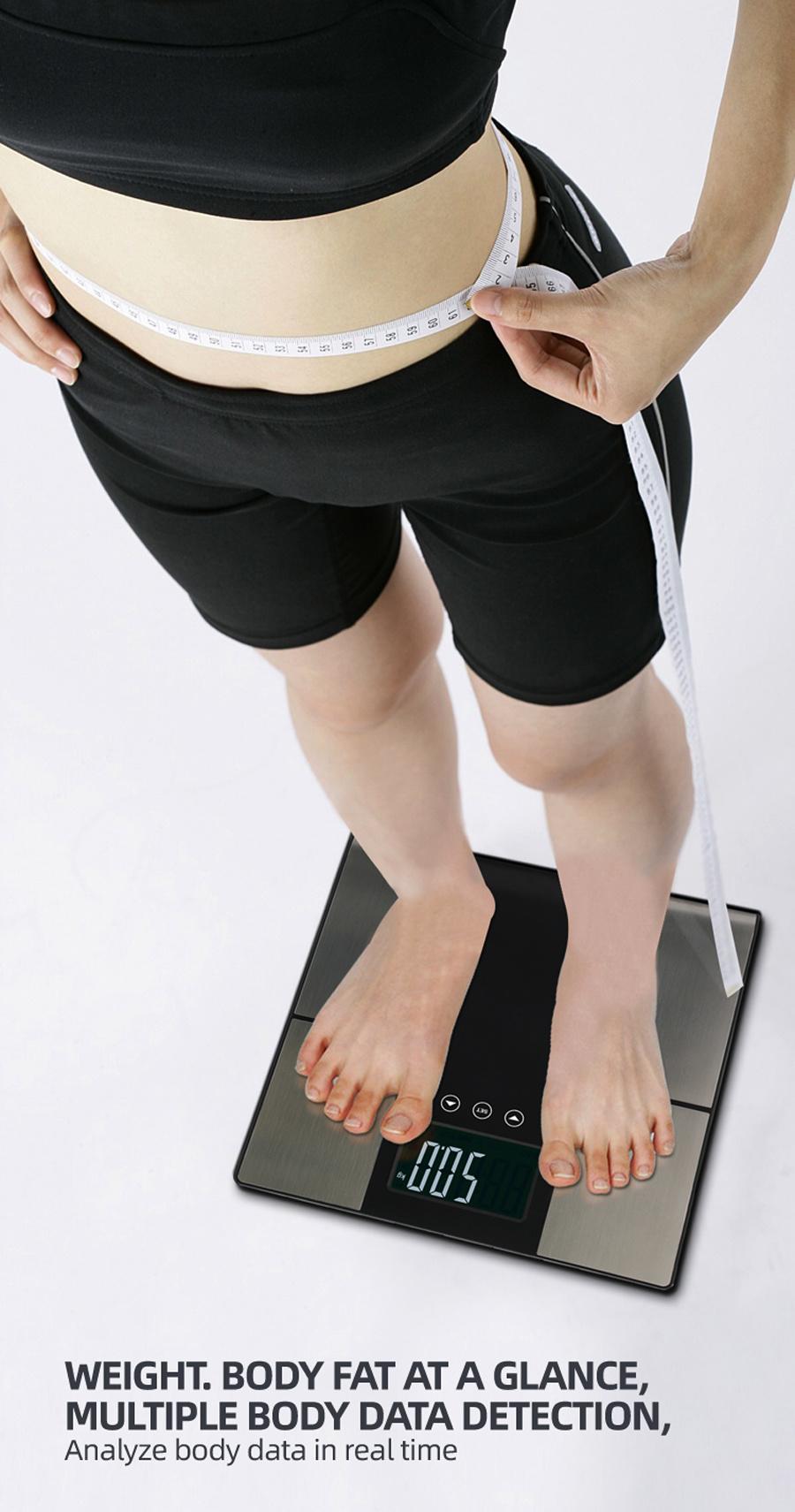 Large Display High Precision Digital Bathroom Fitness Scales Smart Body Fat Scale