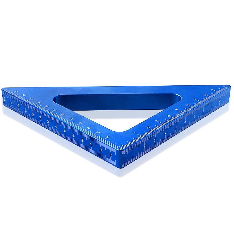 Woodworking Triangle Ruler 90-Degree Right-Angle Ruler Aluminum Alloy Metric Inch with Scale Marking Ruler Woodworking Tool