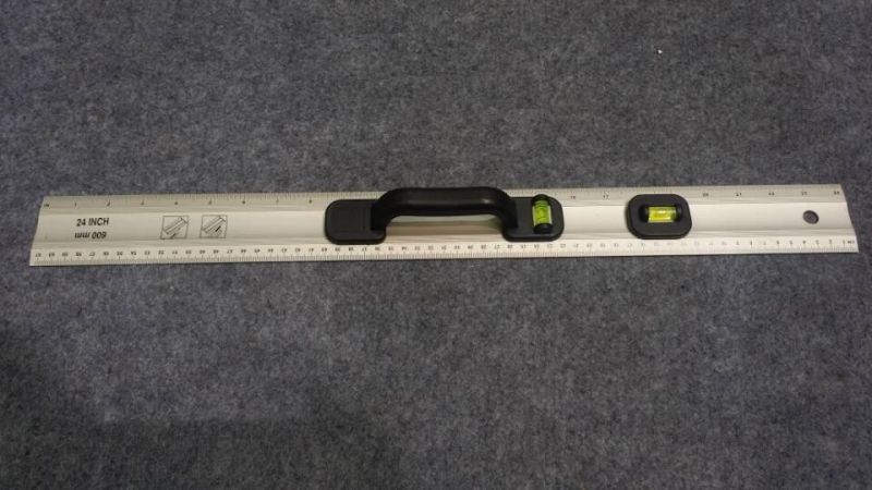 24" Aluminium Level Ruler Straight Ruler for Woodworking