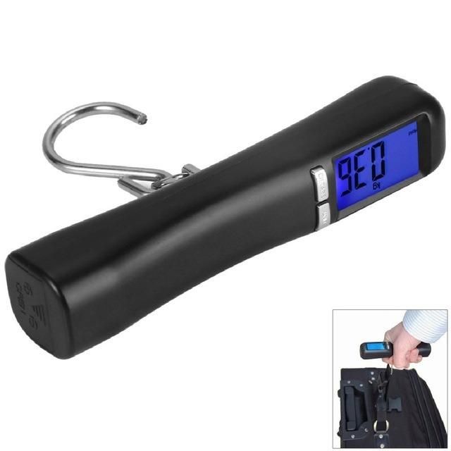 10g/40kg Hanging Luggage Weight Balance Black Fishing Hook Weighing Scale