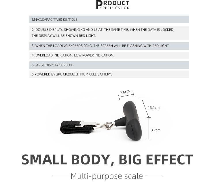 Digital Weighing Luggage Scale with Double Display for Suitcase
