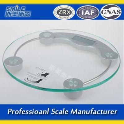 Circular Bathroom Weighing 200kg Capacity Glass Human Body Weight Scale